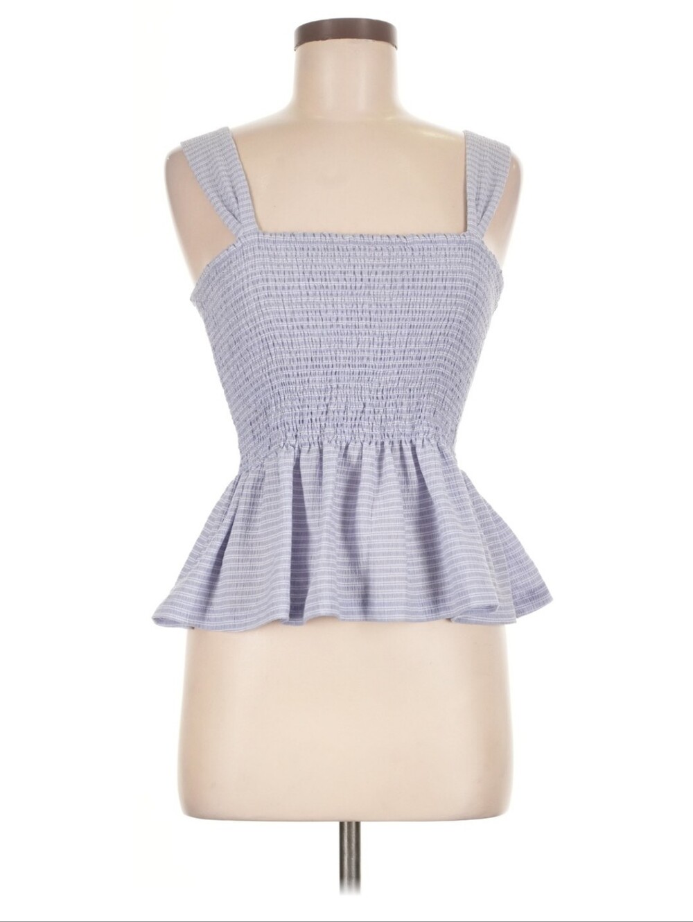 Madewell Lavender Smocked Peplum Cami